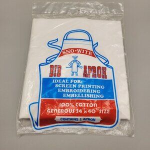 Sno-Wite Bib Apron Blank Embroider Screen Print Embellish 100% Cotton 34 x 40